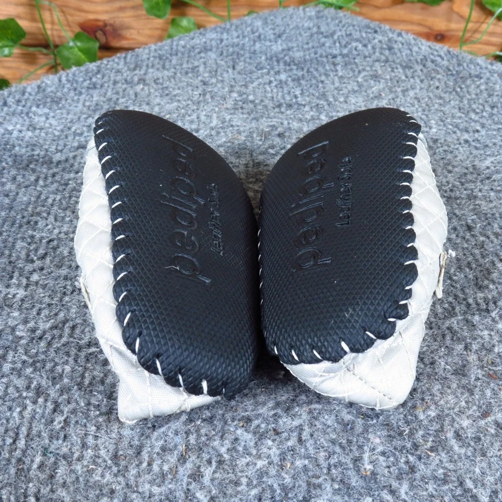 Pediped Originals Baby Girls Mary Jane Shoes Size 4-4.5‎ 6-12M Dressy Silver Bow